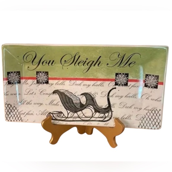 “You Sleigh Me” Christmas Platter by Muse Ware Pottery - Picture 2 of 11
